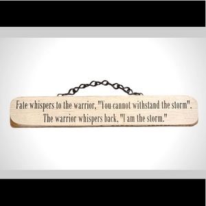 The Warrior Wood Sign